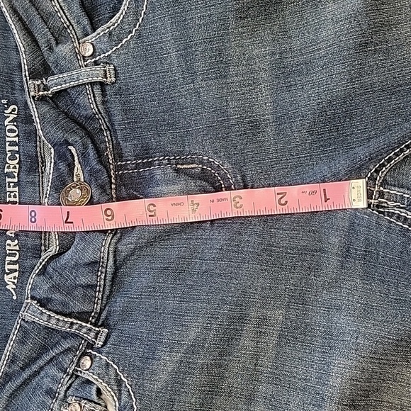 Natural Reflections Size 4 Bling Button Back Pocket Denim Blue Jeans - Picture 4 of 15